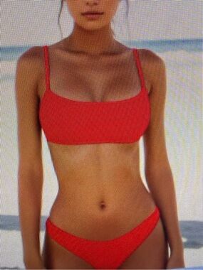 Red Scoop Neck Bikini Set - from SHEIN